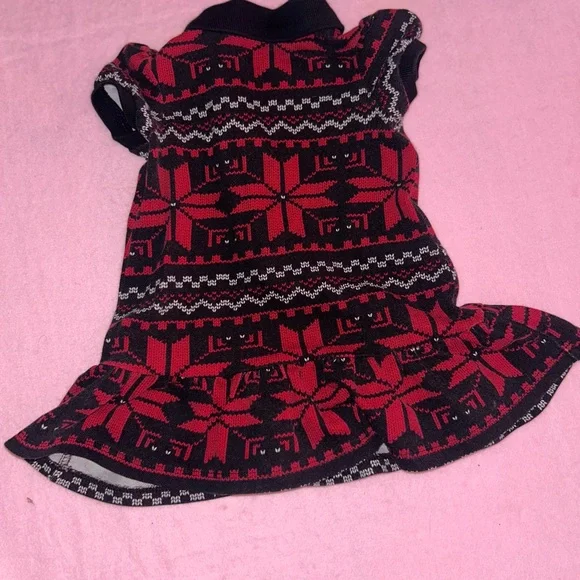 Ralph Lauren Kids Dress Red and Black Pattern fair isle Swedish